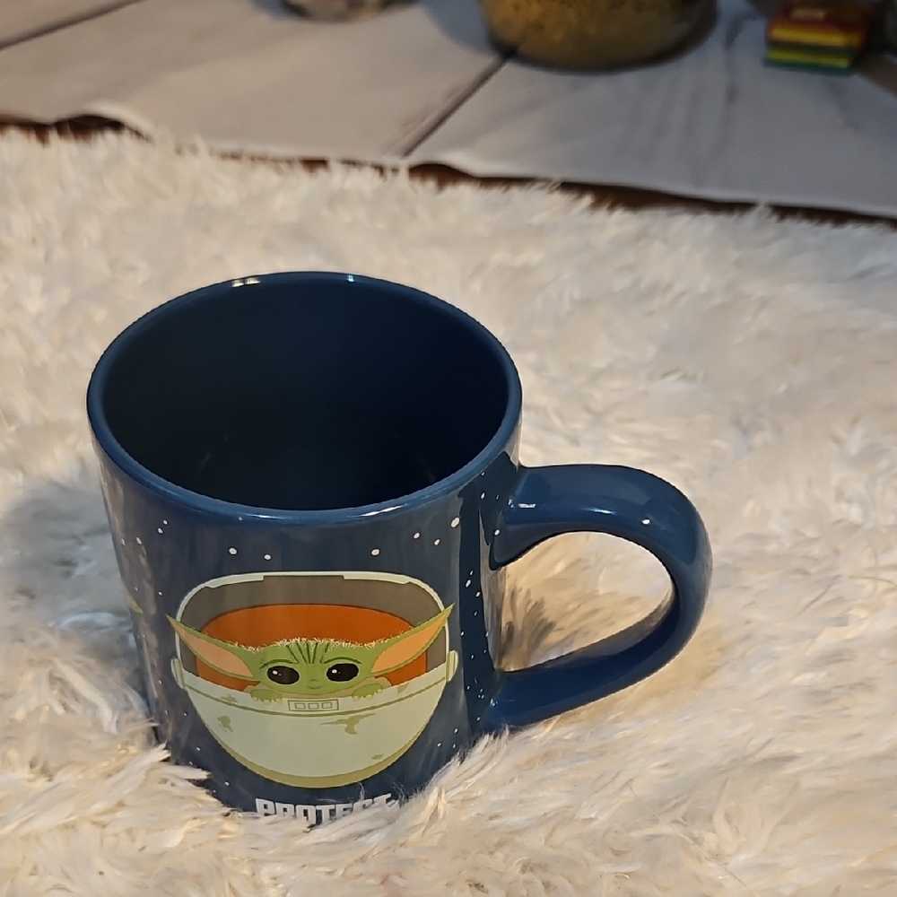 Star Wars The Mandalorian Grogu Baby Yoda Coffee Mug Protect Attack‎ Navy 14 0z